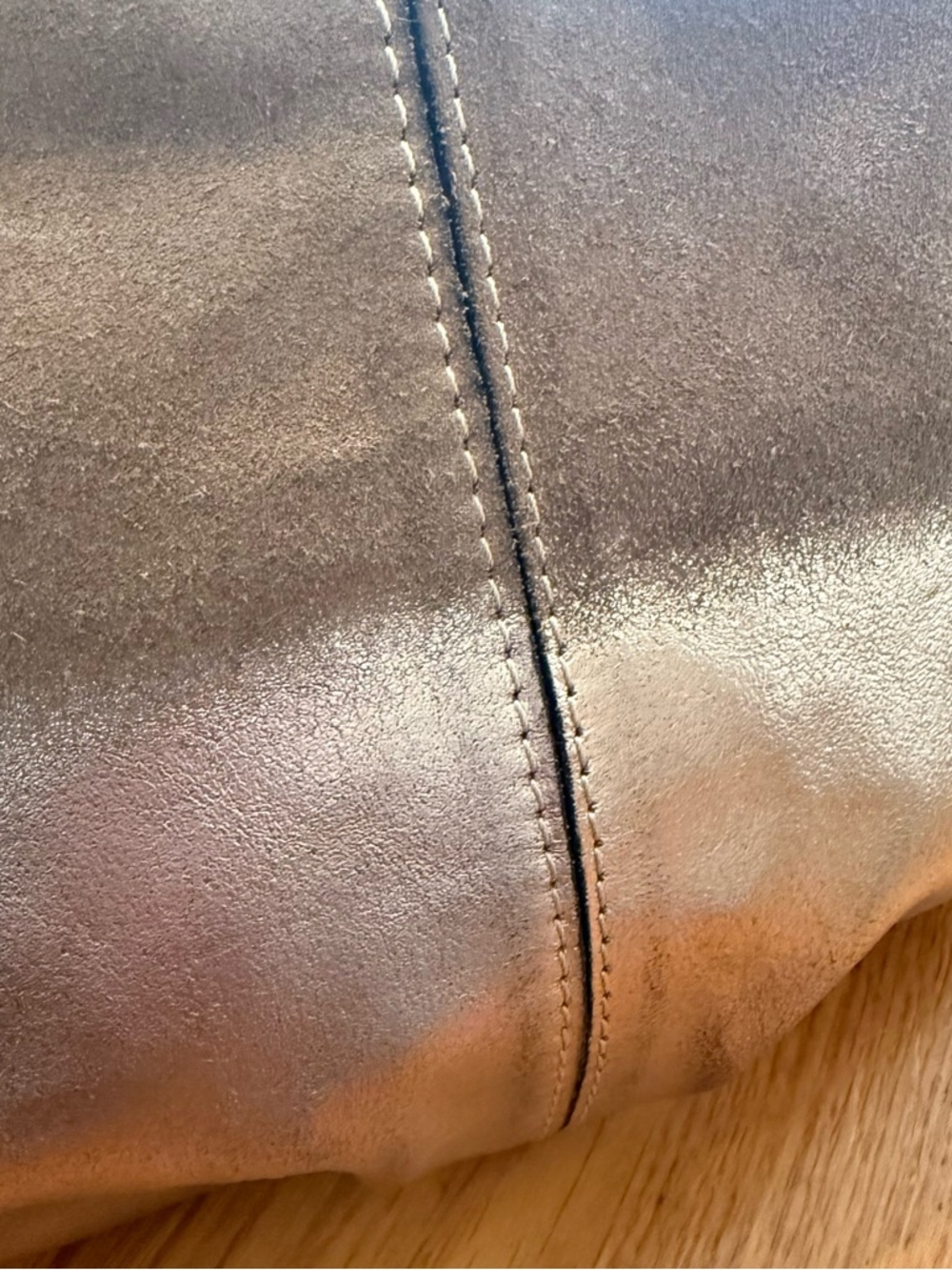 Patricia Nash Taupe Suede & Gold Shoulder Bag - Picture 5 of 14